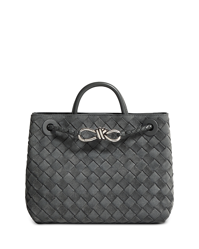 Bottega Veneta Small Andiamo Intrecciato Suede Top Handle Bag · OS