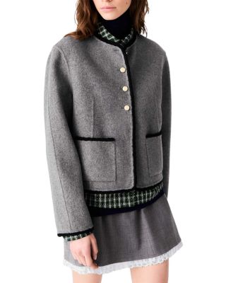 Gardenia Wool Blend Double Faced Short Coat