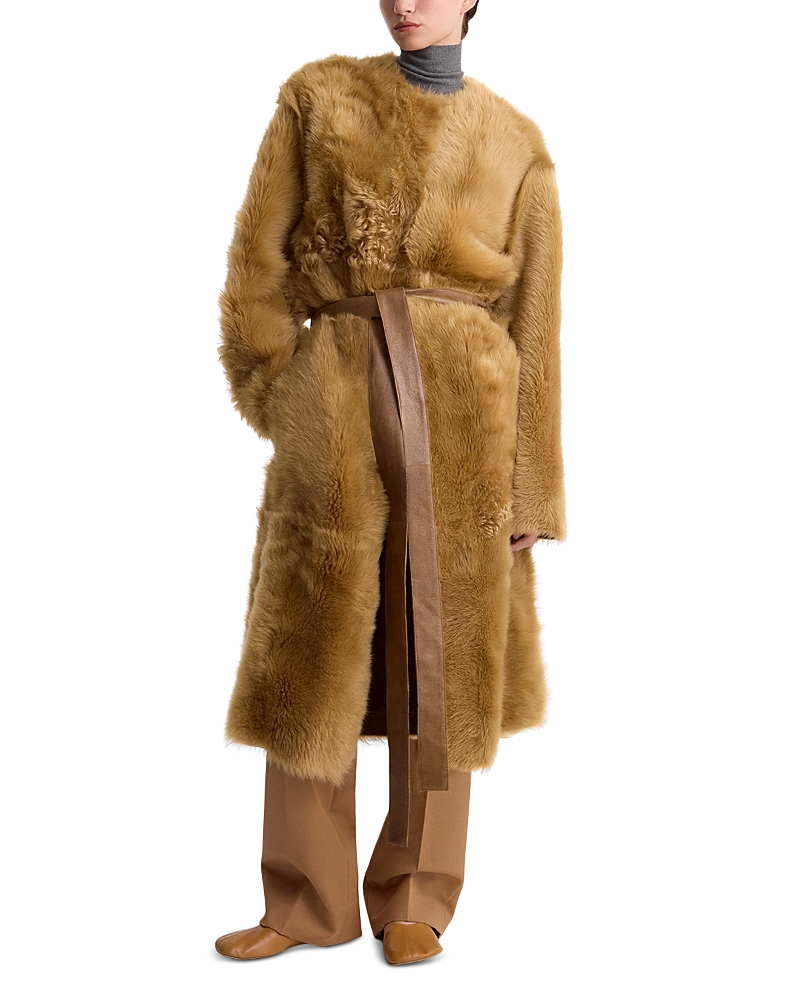 Fforme Demi Reversible Shearling Belted Coat