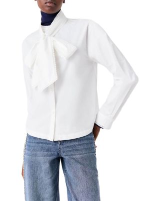 Cyrille Cotton Bow Neck Shirt