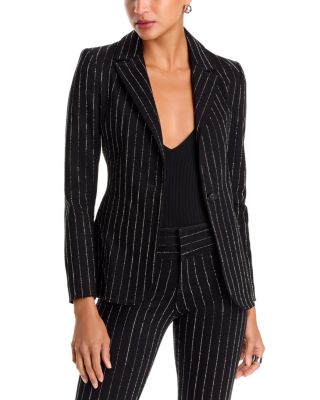 Macey Embellished Fitted Denim Blazer