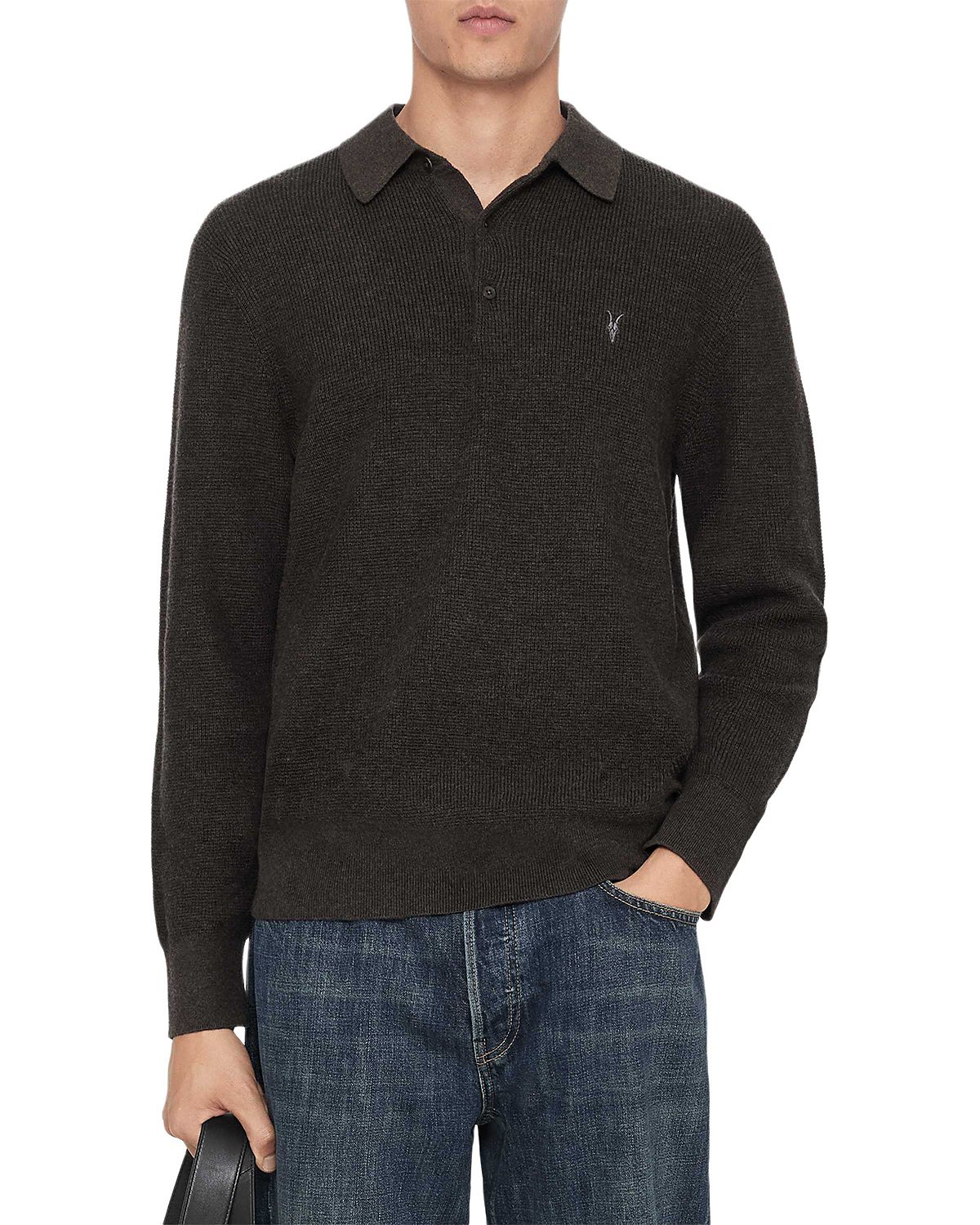 Allsaints Long Sleeve Polo Sweater