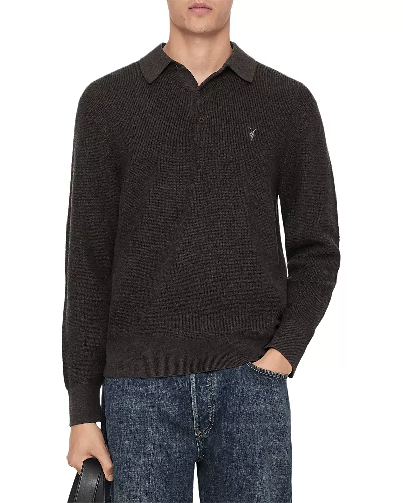 Allsaints Long Sleeve Polo Sweater