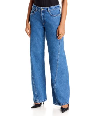 Carina Mid Rise Wide Leg Jeans in Salt Breeze