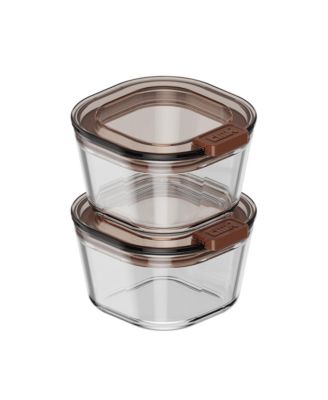  Stack Glass Container, 1 Cup, Set of 2