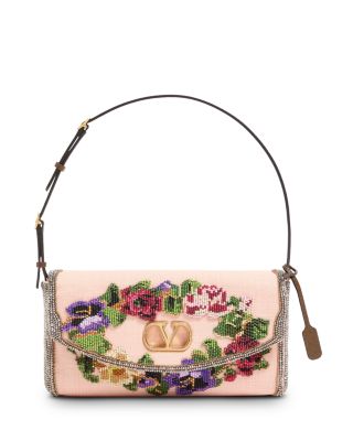 Valentino Garavani DeVain VLogo Small Embroidered Shoulder Bag