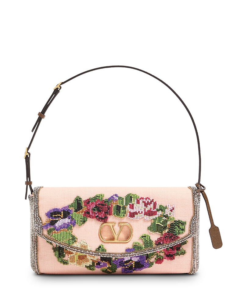 Valentino Garavani DeVain VLogo Small Embroidered Shoulder Bag · OS