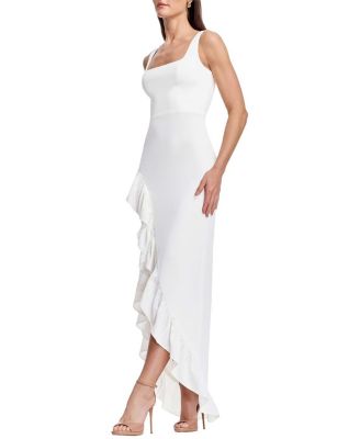 Charlene Square Neck Cascade Ruffle Gown - thumbnail 3