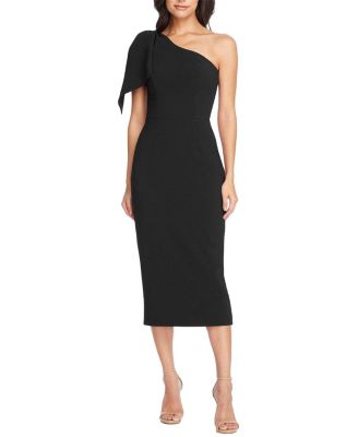  Tiffany One Shoulder Bow Midi Dress