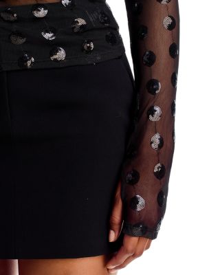 Kaylee Sequin Dot Long Sleeve Top - thumbnail 4