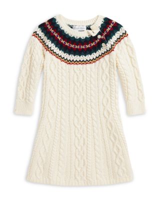 Girls' Fair Isle Cotton Sweater Dress - Baby