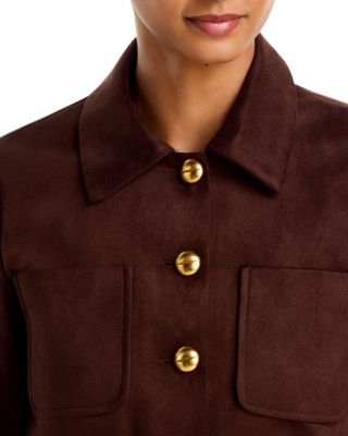 Faux Suede Collared Jacket - Exclusive - thumbnail 5