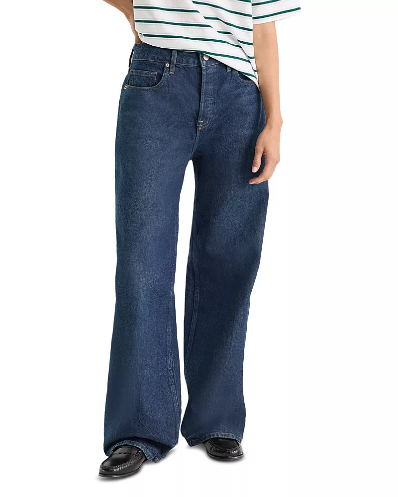Good American Vintage High Rise Wide Leg Jeans in Indigo1329