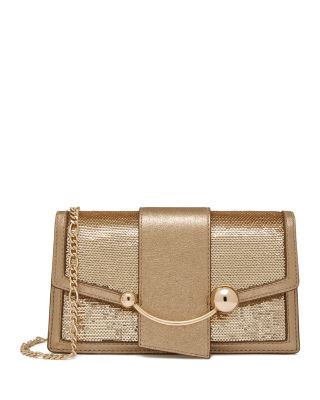 Crescent Sequin & Leather Crossbody