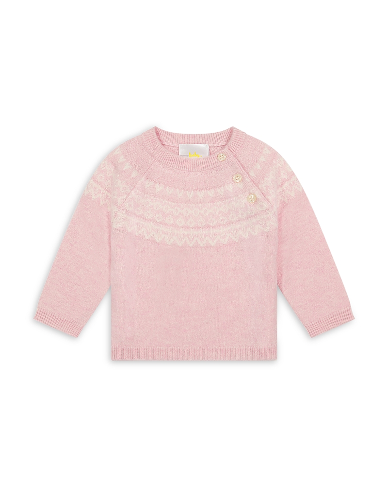 Bloomie's Baby Girls' Fairisle Yoke Cashmere Sweater, Baby - Exclusive