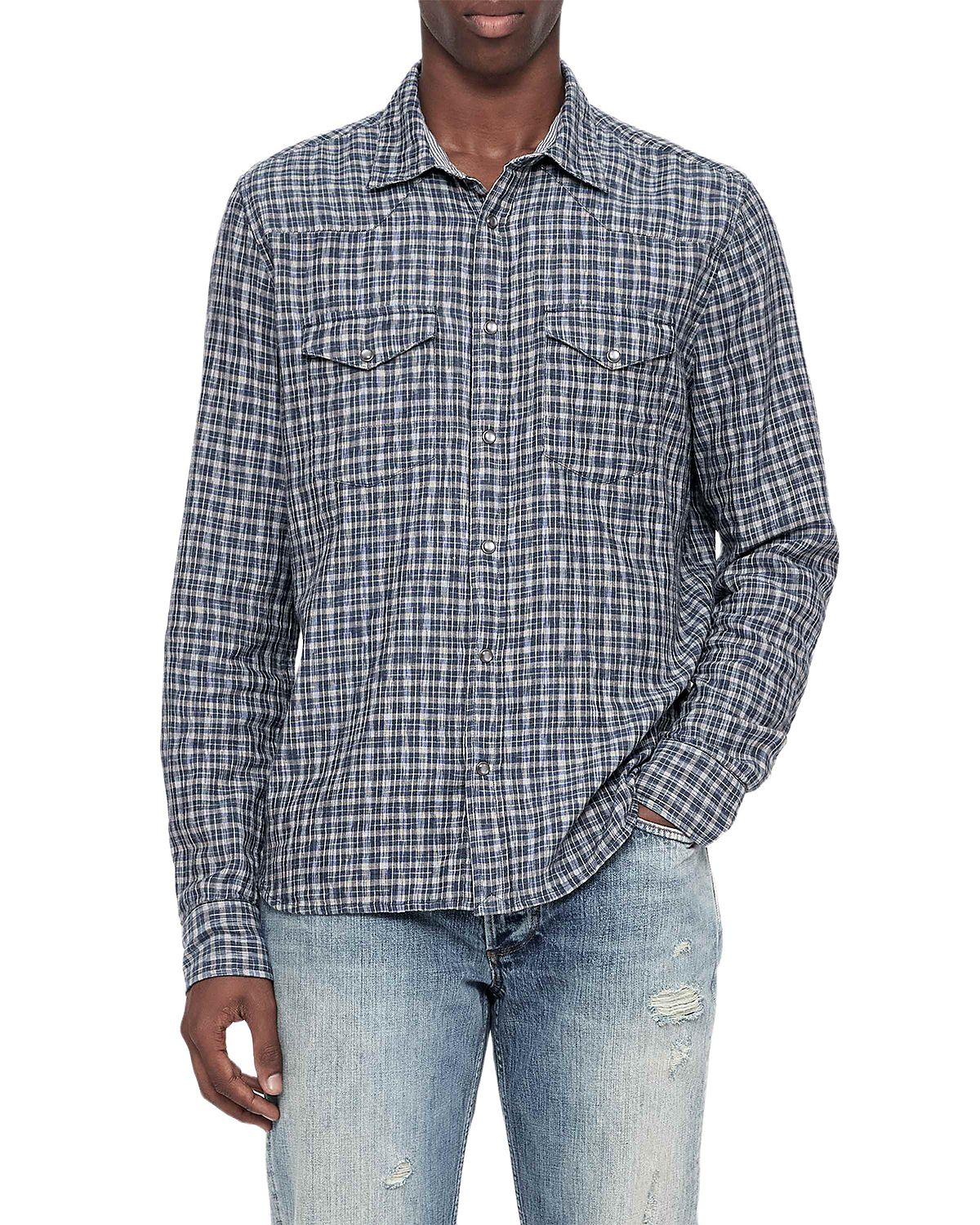Allsaints Court Cotton Check Pocket Shirt
