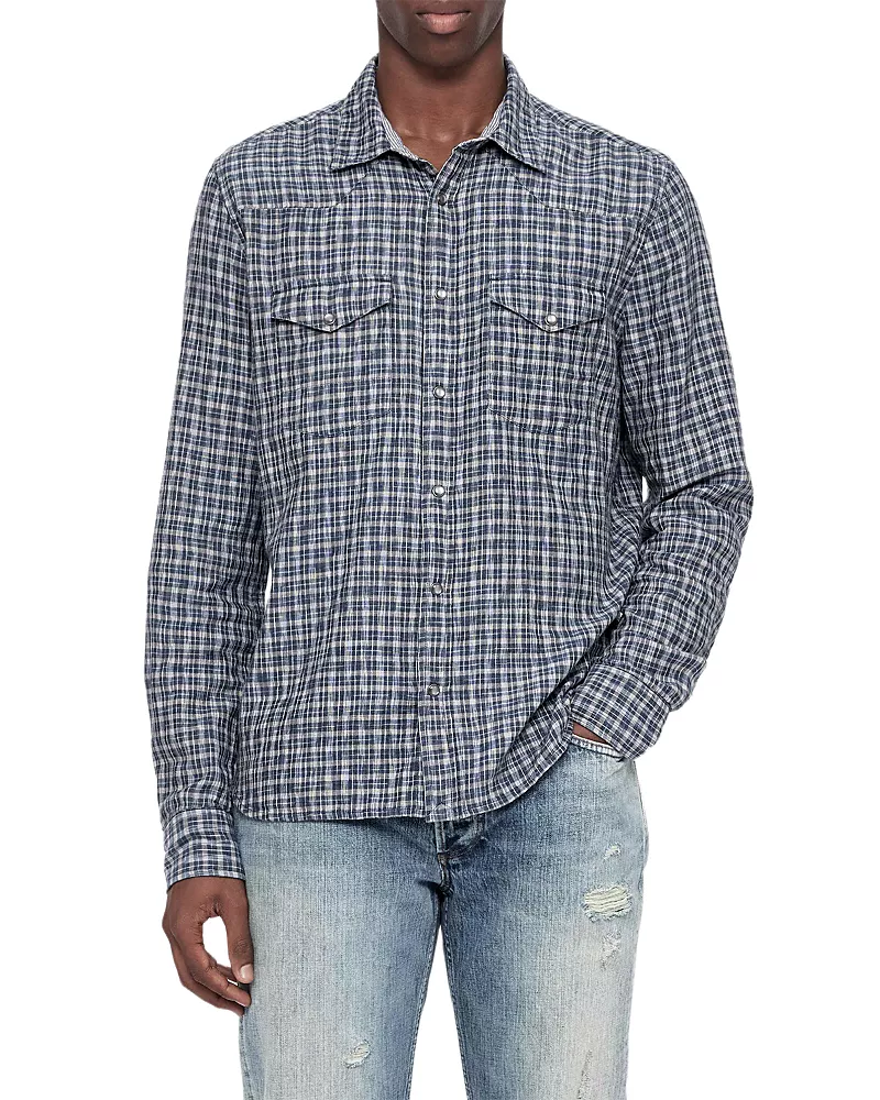 Allsaints Court Cotton Check Pocket Shirt
