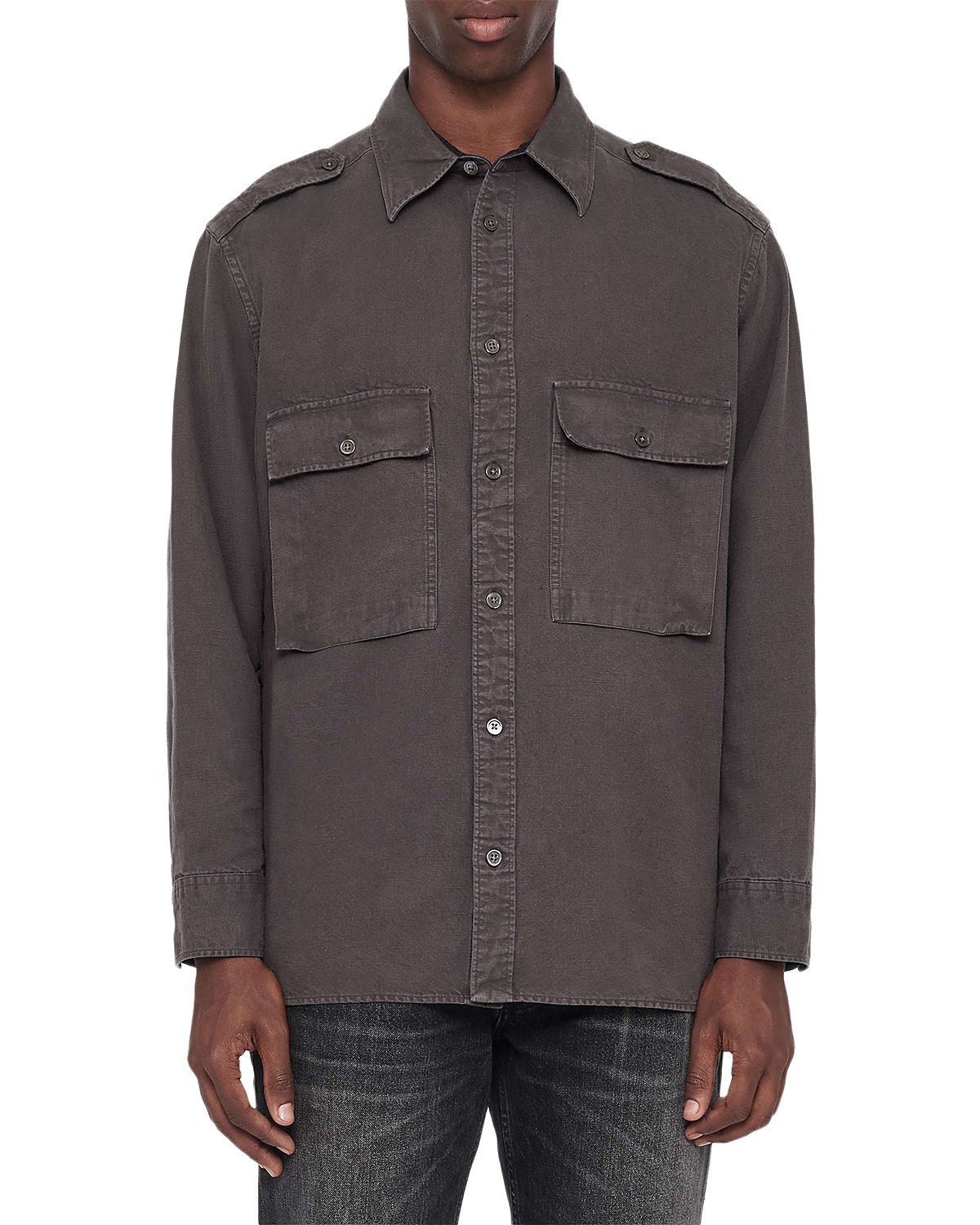 Allsaints Hart Cotton & Linen Pocket Shirt