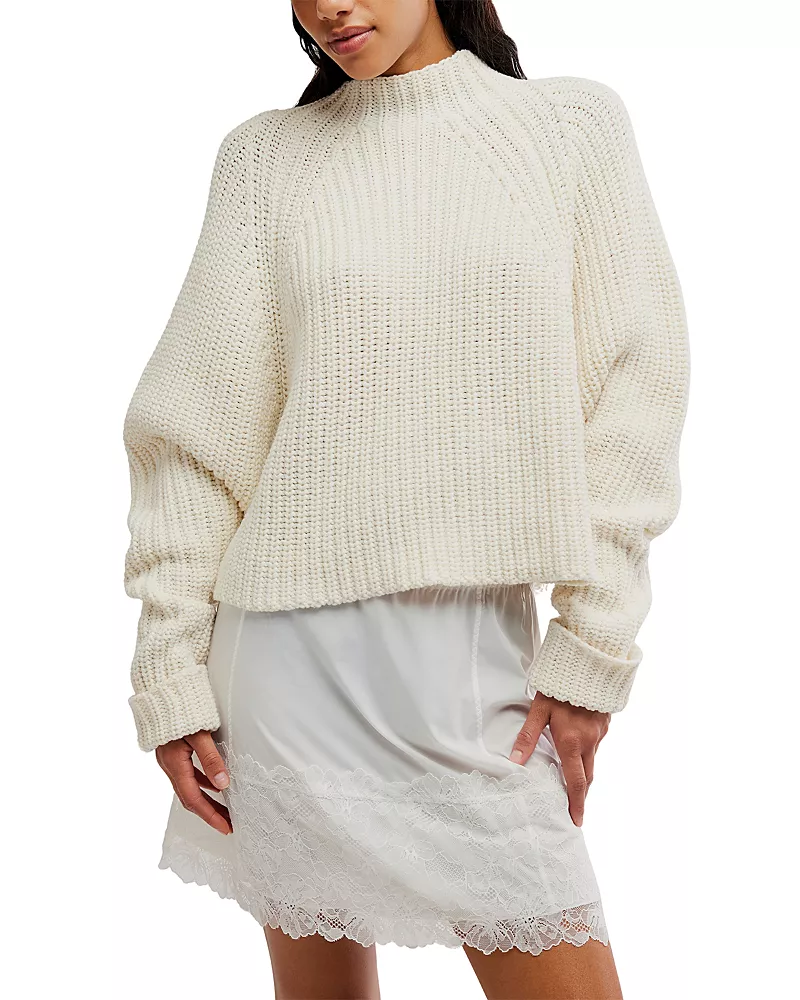Free People Low Tide High Neck Cuffed Sweater