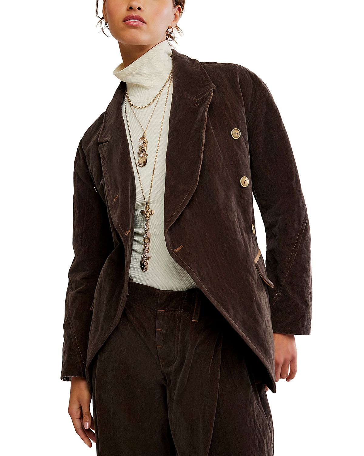 Free People August Cotton Blend Velvet Jacket