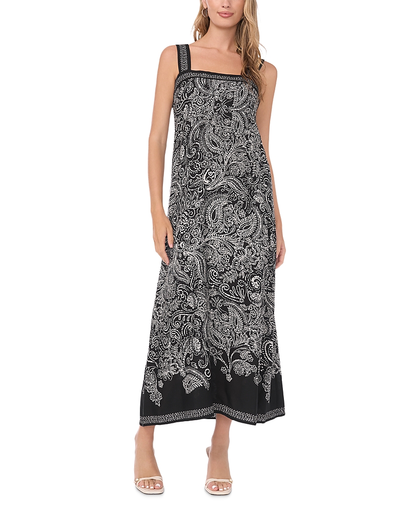 Vince Camuto Thick Strap Tiered Square Neck Dress