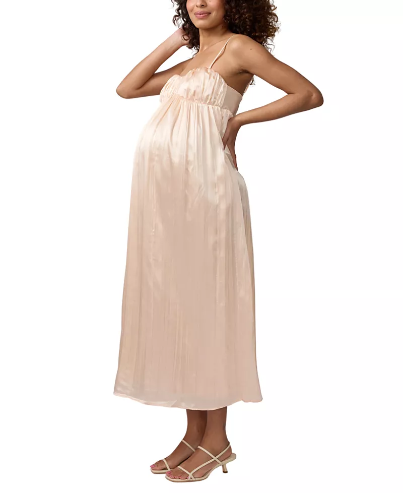 Ingrid & Isabel Satin Slip Maxi Maternity Dress