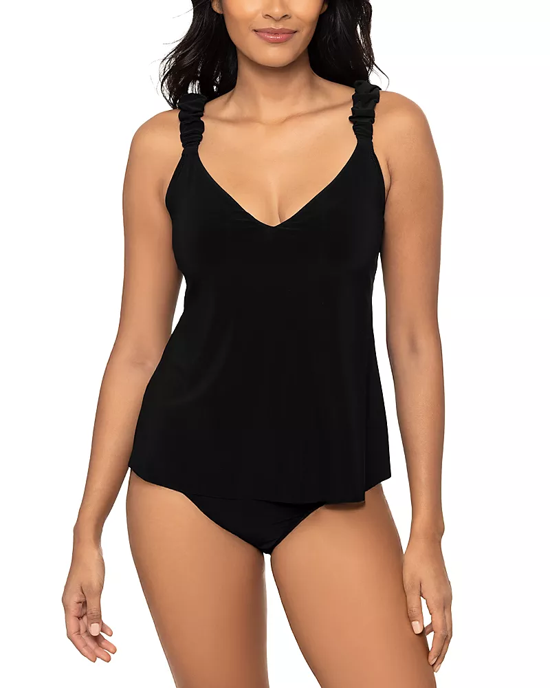 Magicsuit Solid Nadia Scrunch Strap Tankini Top