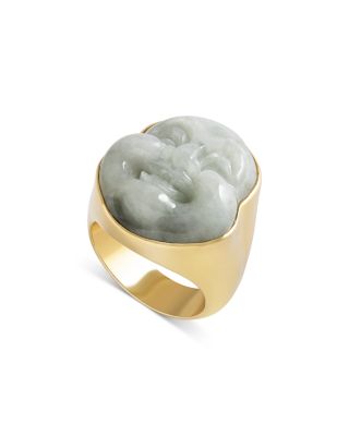 Jorge Adeler 18K Yellow Gold Jade Buddha Ring