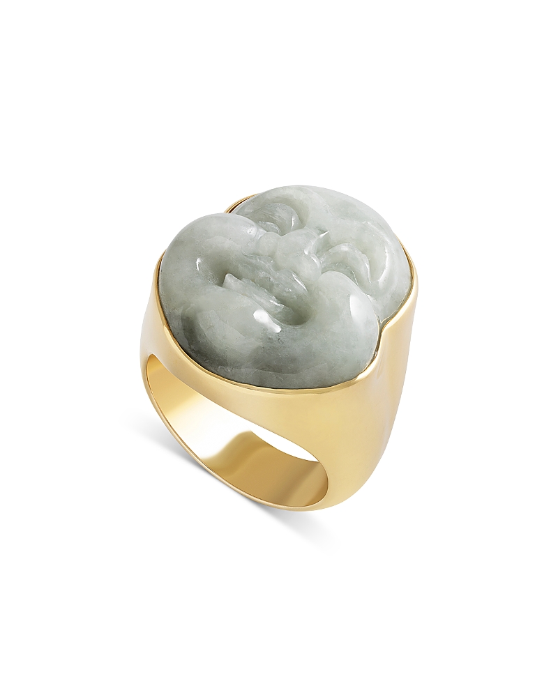 Jorge Adeler 18K Yellow Gold Jade Buddha Ring