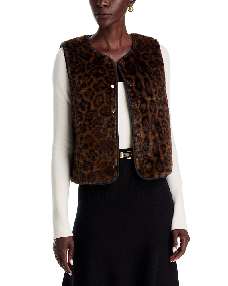 Echo Animal Hillside Faux Fur Vest In Deep Olive