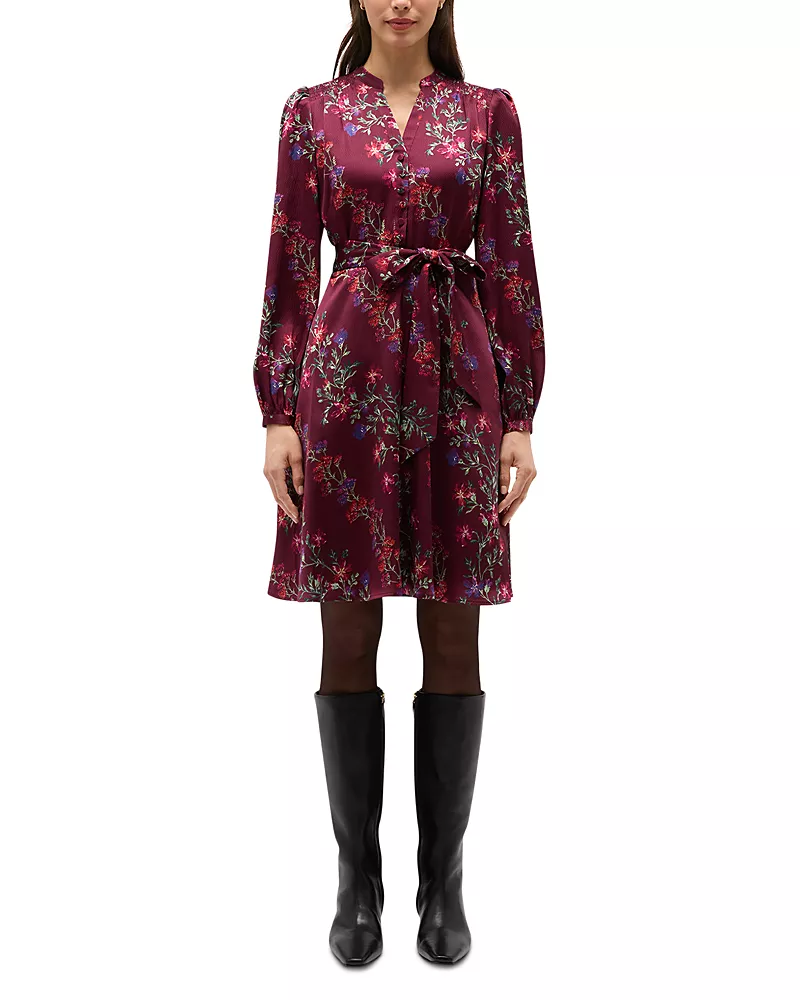 Hobbs London Fatima Printed Satin Mini Dress
