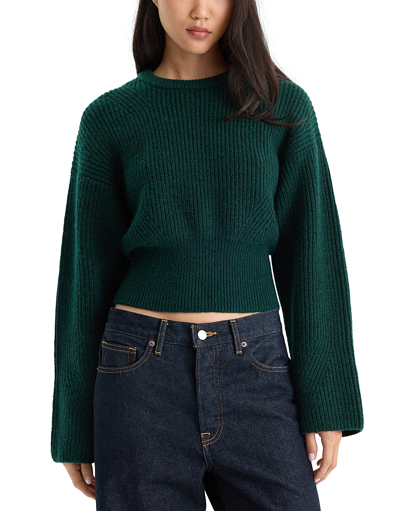 Good American The Chunky Knit Crop Sweater