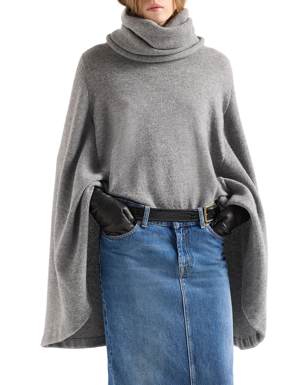 7 For All Mankind Wool High Neck Shawl Sweater