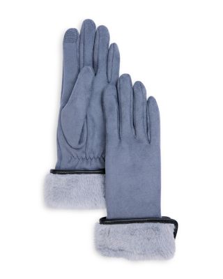 Faux Fur Cuff Stretch Tech Gloves