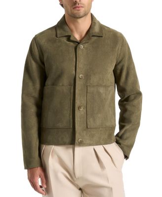 Michel Faux Suede Jacket with Revere Collar