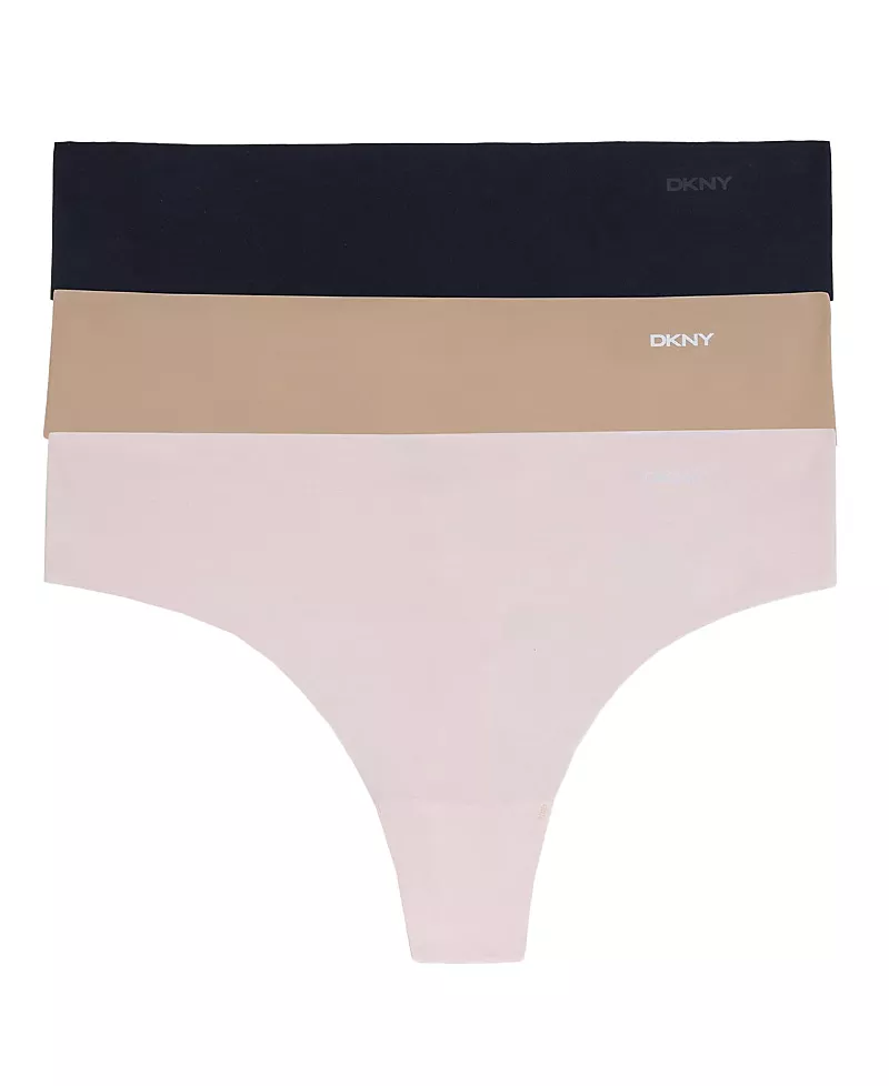 Dkny Seamless Litewear Cut Anywhere Thong 3PK