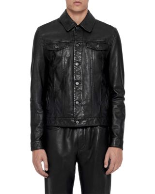 Chaiyo Leather Slim Fit Trucker Jacket
