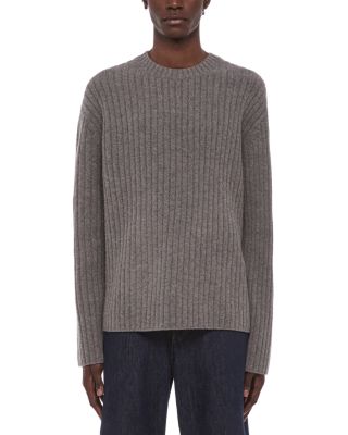 Ribbed Crewneck Rustic Wool Sweater