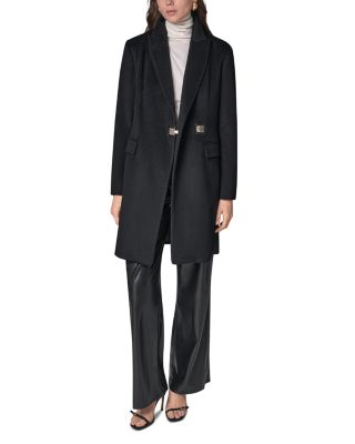 Wool Blend Buckle Closure Coat 
