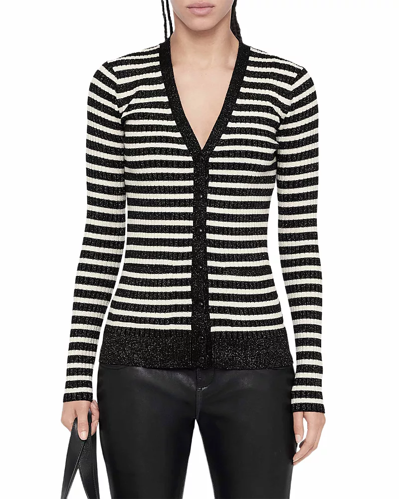 Allsaints Kay Wool Blend Stripe Cardigan