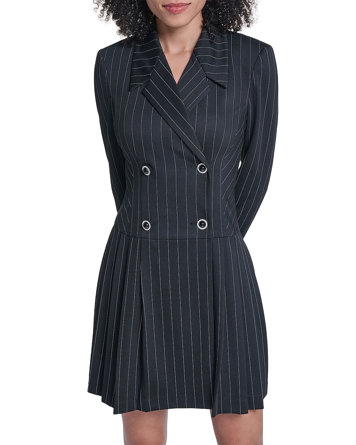 Karl Lagerfeld Paris Pinstripe Double Breasted Blazer Dress