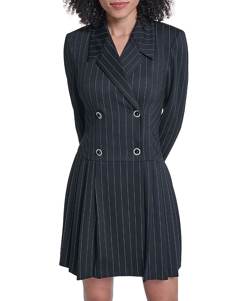 Karl Lagerfeld Paris Pinstripe Double Breasted Blazer Dress