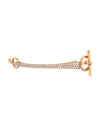 Pre-Owned HERMES Clou de Forge Chain Bracelet 18K Rose Gold with Pave Diamonds