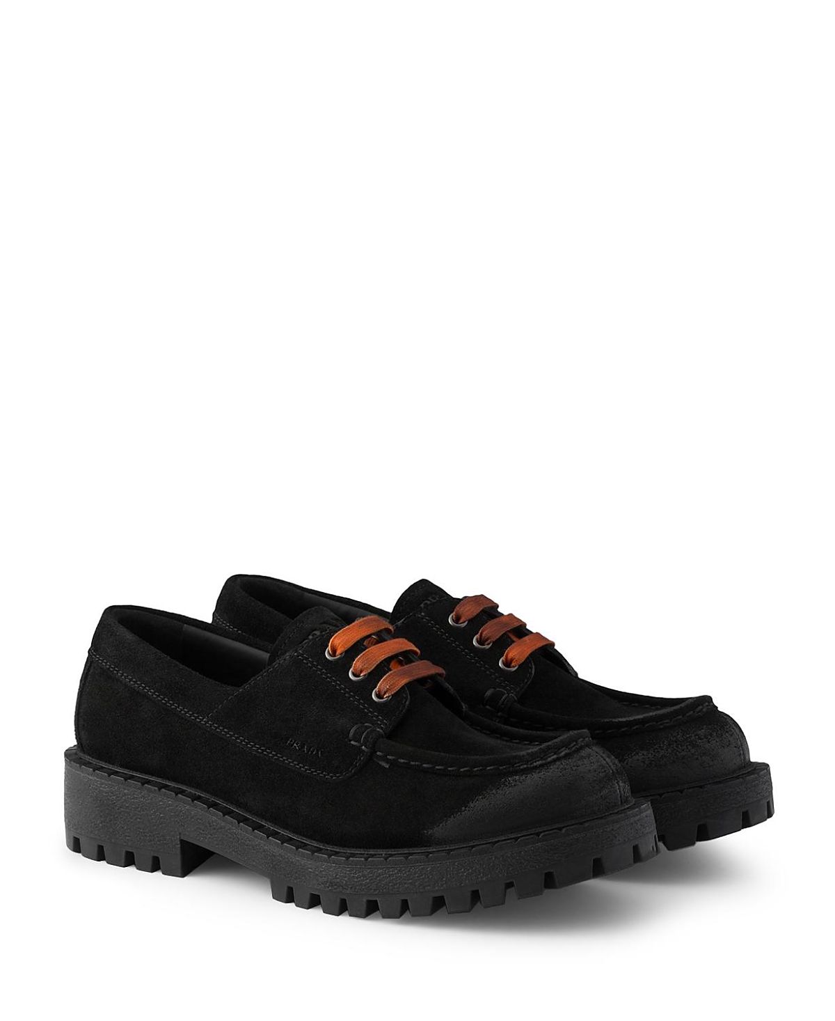 Prada Men's Waxed Suede Lace-Up Shoes