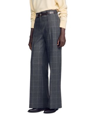 Sandro Colton Belted Straight Leg Pants