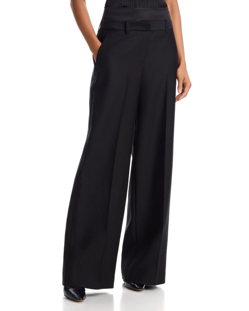 Heirlome Pia Wool & Silk Trousers in Black