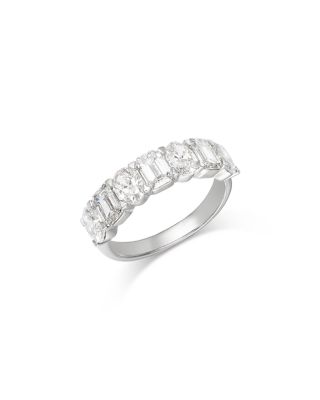 Bloomingdale's Fine Collection Luxe Collection Certified Lab Grown Diamond Mixed Cut Band in 14K White Gold, 3.0 tcw
