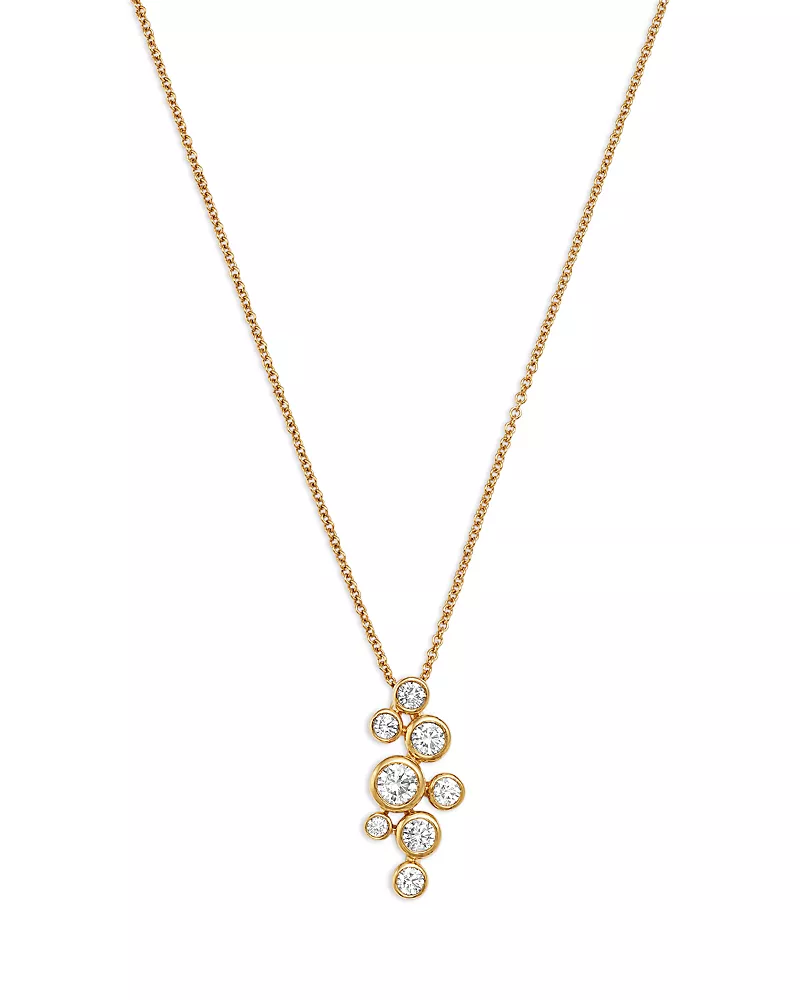 Bloomingdale's Fine Collection Diamond Bezel Cluster Pendant Necklace in 14K Yellow Gold, 0.50 tcw