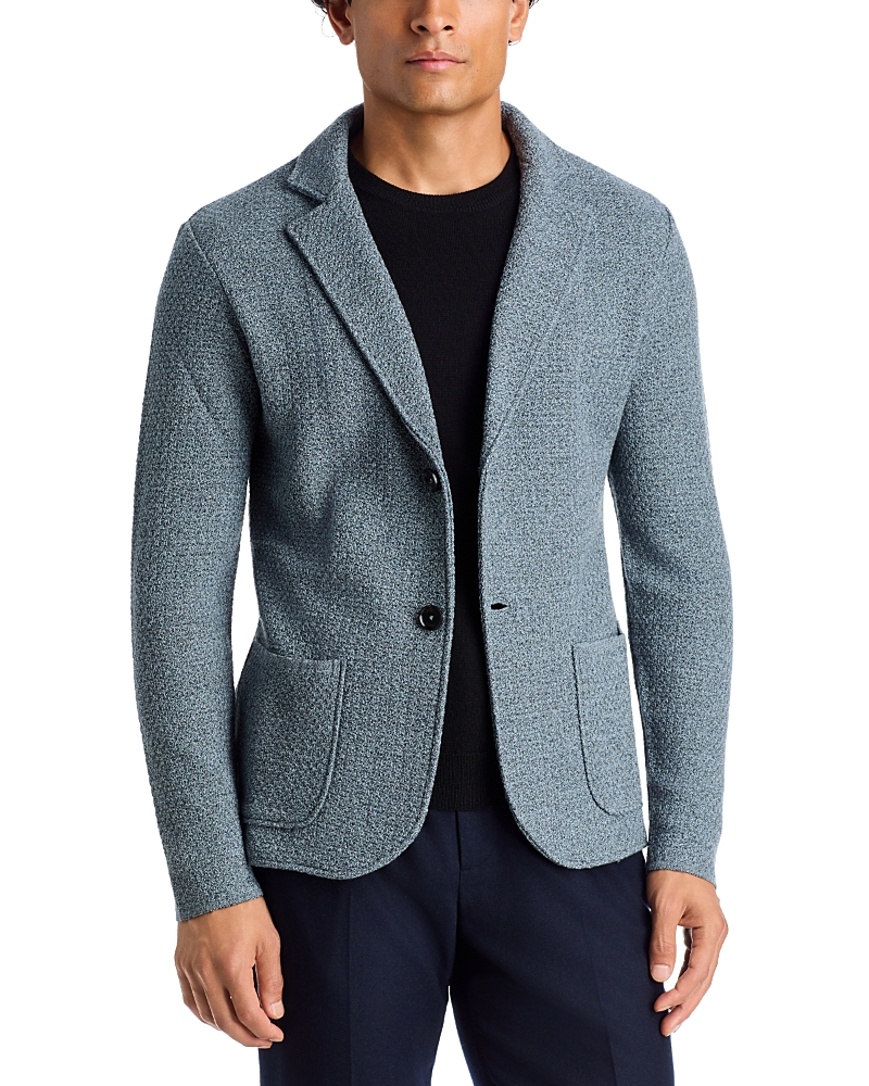 Maurizio Baldassari Wool Basketweave Slim Fit Sweater Jacket