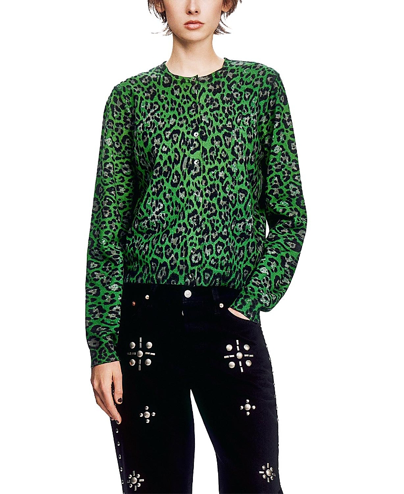 Anna Sui Jaguar Printed Knit Cardigan